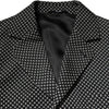 Dolce & Gabbana Black White Patterned Men Suit Coat Blazer