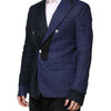 Dolce & Gabbana Navy Blue Double Breasted Suit Coat Blazer