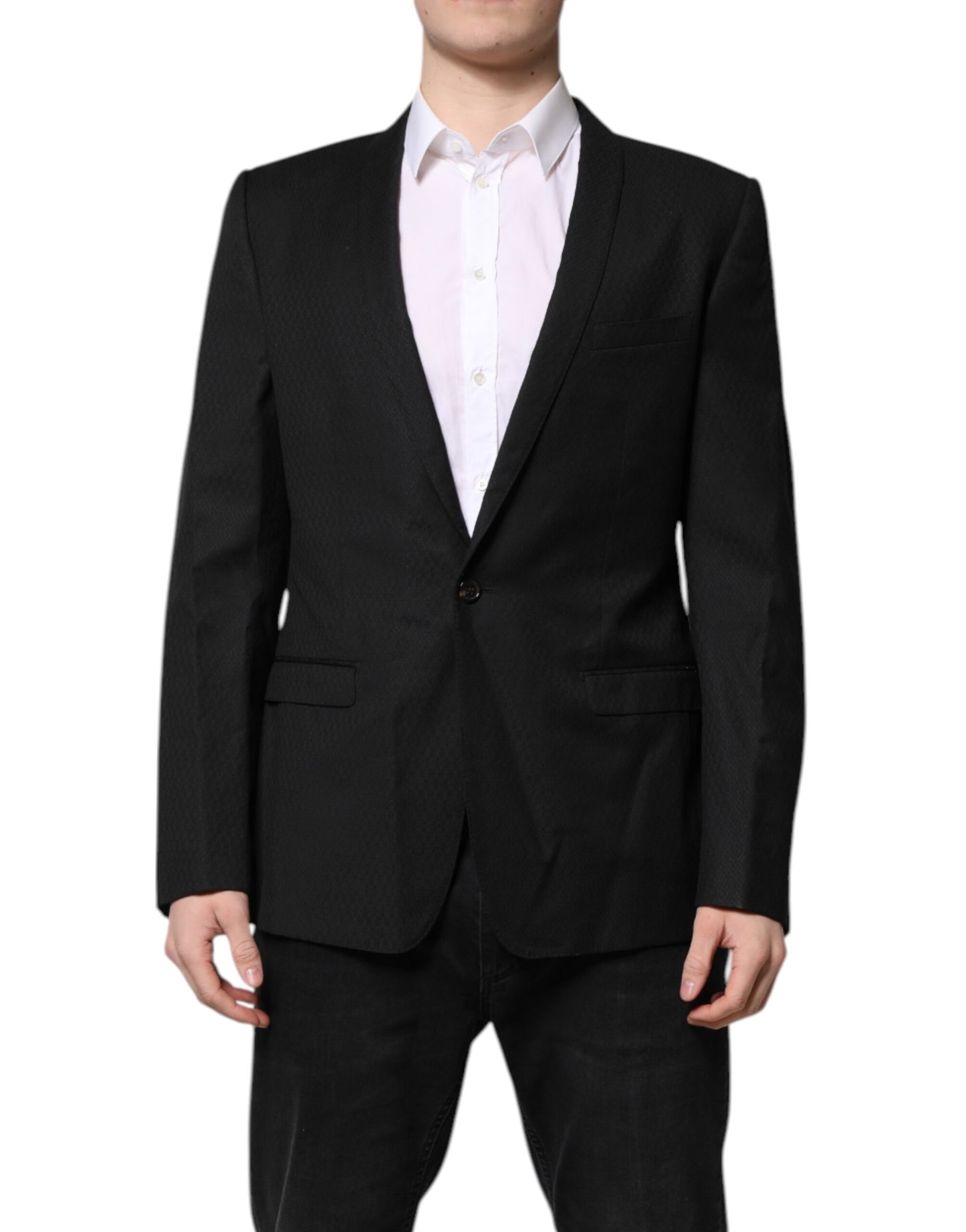 Dolce & Gabbana Black GOLD Single Breasted Suit Coat Blazer