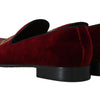 Dolce & Gabbana Bordeaux Velvet Loafers Gun Horseshoe Shoes