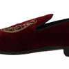 Dolce & Gabbana Bordeaux Velvet Loafers Gun Horseshoe Shoes