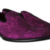 Dolce & Gabbana Purple Jacquard Loafers Dress Formal Shoes