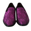 Dolce & Gabbana Purple Jacquard Loafers Dress Formal Shoes