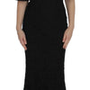 Dolce & Gabbana Black Floral Lace Long Bodycon Maxi Dress