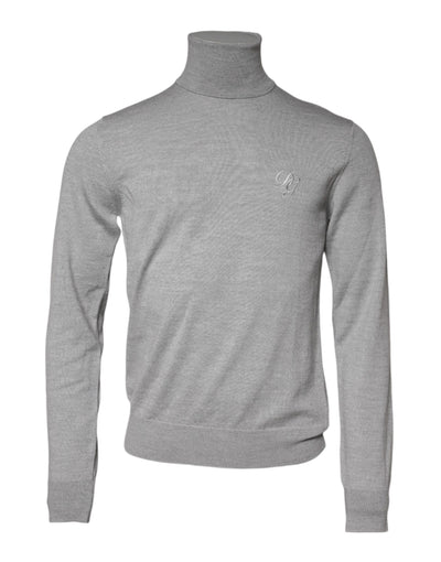 Dolce & Gabbana Gray Wool Knitted Men Pullover Sweater