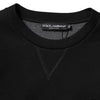 Dolce & Gabbana Black Cotton Logo Knitted Pullover Sweater
