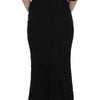 Dolce & Gabbana Black Floral Lace Long Bodycon Maxi Dress