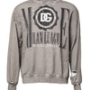 Dolce & Gabbana Gray Logo Print Crew Neck Pullover Sweater