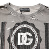 Dolce & Gabbana Gray Logo Print Crew Neck Pullover Sweater
