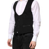 Dolce & Gabbana Black Wool Waistcoat Dress Formal Vest