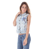John Galliano Azzurro Cotton Women's Vest