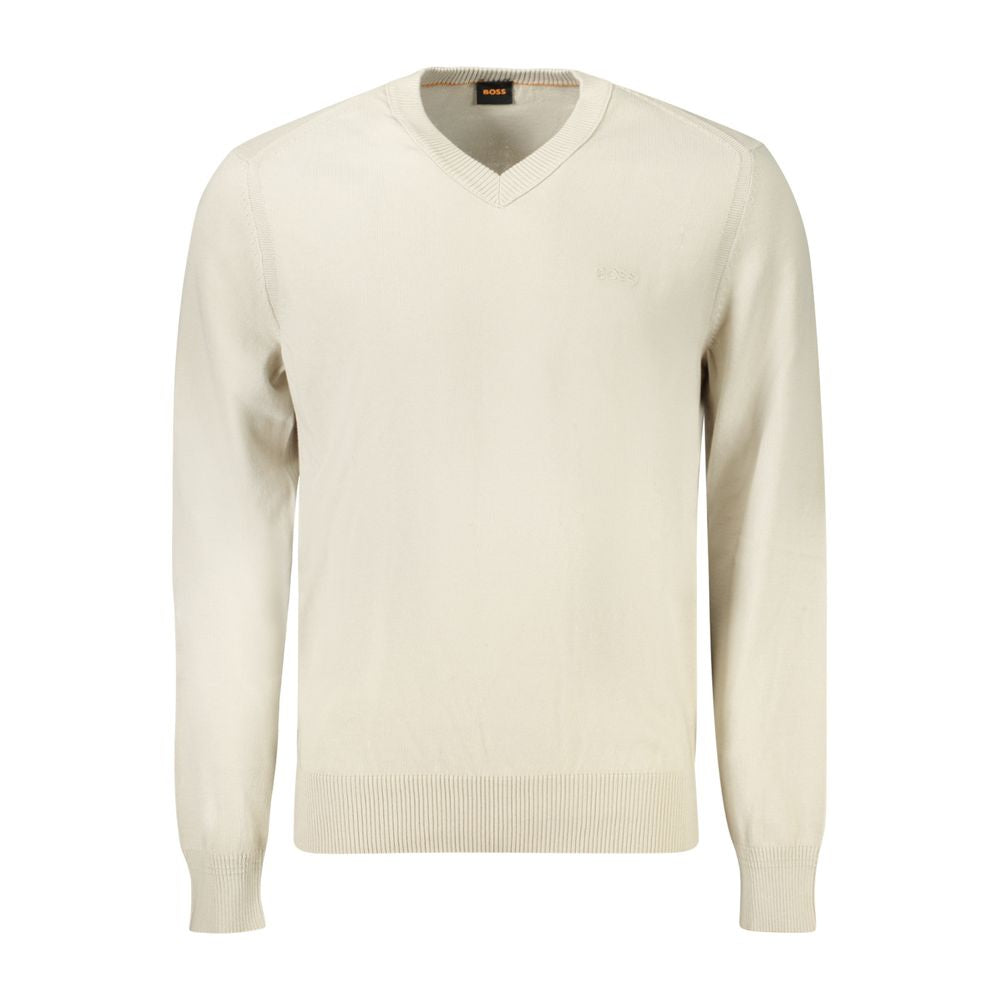 Hugo Boss Beige Cotton Men's Long Sleeve Shirt