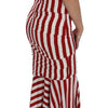 Robe moulante élégante en soie à rayures rouges et blanches Dolce &amp; Gabbana