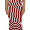 Robe moulante élégante en soie à rayures rouges et blanches Dolce &amp; Gabbana