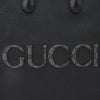Gucci Black Leather Logo Medium Tote Bag