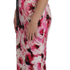 Dolce & Gabbana Pink Floral Print Long Maxi Sheath Dress
