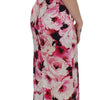 Dolce & Gabbana Pink Floral Print Long Maxi Sheath Dress
