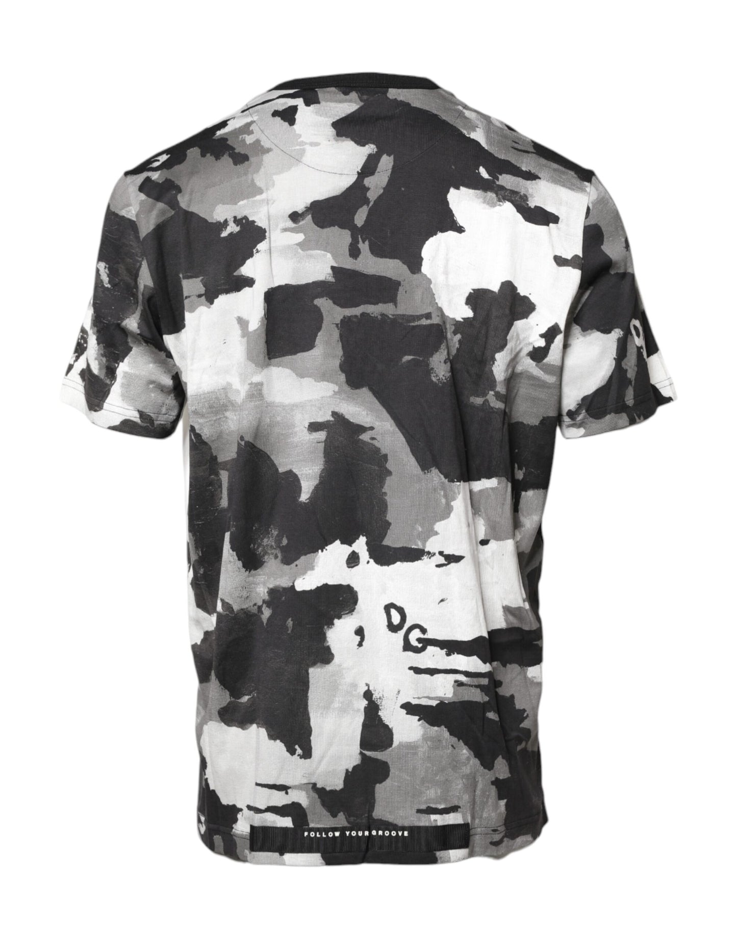 Dolce &amp; Gabbana Mehrfarbiges Camouflage-T-Shirt mit Rundhalsausschnitt