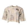 Dolce & Gabbana Beige Tie Dye DG Embroidery Cropped T-shirt