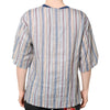 Dolce & Gabbana Multicolor Striped Pin Up Linen Round Neck T-shirt