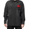 Dolce & Gabbana Gray Long Sleeves Button Down Denim Shirt