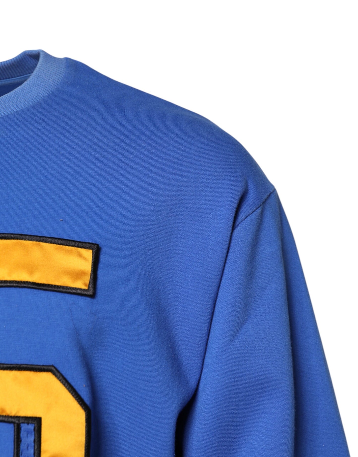 Dolce &amp; Gabbana – Kurzes T-Shirt aus Baumwolle mit Rundhalsausschnitt und Print in Blau