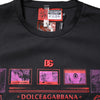 Dolce & Gabbana Black Cotton Graphic Print Crew Neck T-shirt