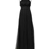 Marciano by Guess Black Tulle Pearl Sleeveless Long Gown Dress
