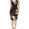 Dolce & Gabbana Black Floral Print Sleeveless Sheath Dress