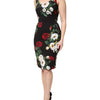 Dolce & Gabbana Black Floral Print Sleeveless Sheath Dress