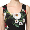 Dolce & Gabbana Black Floral Print Sleeveless Sheath Dress