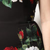 Dolce & Gabbana Black Floral Print Sleeveless Sheath Dress