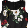 Dolce & Gabbana Black Floral Print Sleeveless Sheath Dress