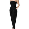 Dolce & Gabbana Black Wool Strapless Romper Jumpsuit Dress