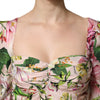 Dolce & Gabbana Pink Floral Silk Fit And Flared Midi Dress