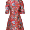 Dolce & Gabbana Red Floral Jacquard A-line Mini Dress