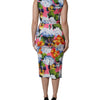 Dolce & Gabbana Multicolor Floral Sleeveless Sheath Dress