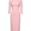 Dolce & Gabbana Pink Viscose 3/4 Sleeves Sheath Midi Dress