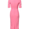 Dolce & Gabbana Pink Viscose Short Sleeve Sheath Midi Dress