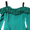 Dolce & Gabbana Green Lace Off Shoulder Sheath Mini Dress