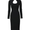 Dolce & Gabbana Black Long Sleeves Bodycon Sheath Midi Dress