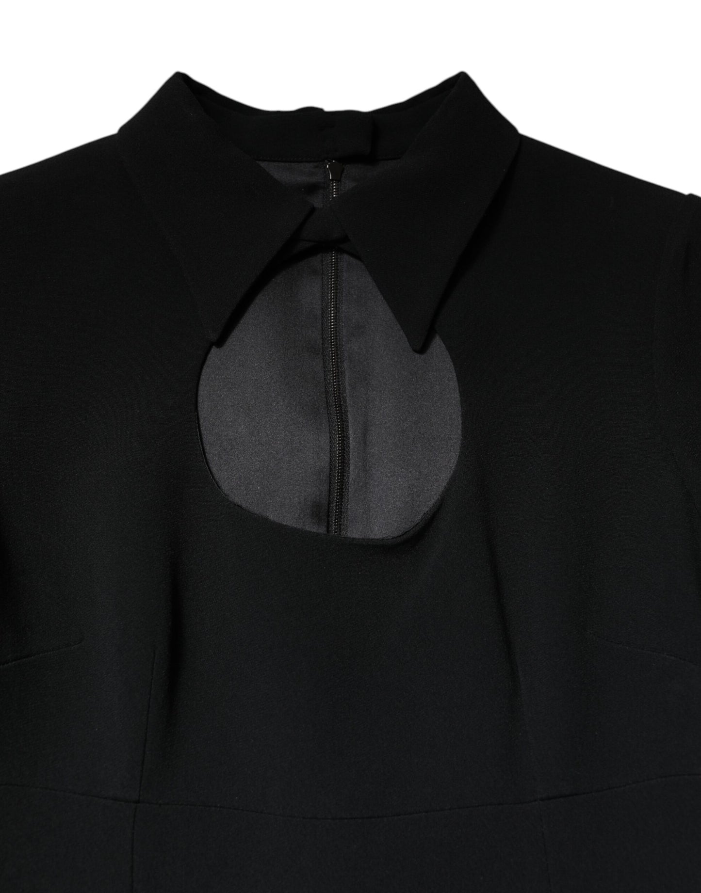 Dolce & Gabbana Black Long Sleeves Bodycon Sheath Midi Dress