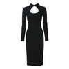 Dolce & Gabbana Black Long Sleeves Bodycon Sheath Midi Dress