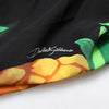 Dolce & Gabbana Black Pineapple Print Silk Wrap Mini Dress