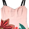 Dolce & Gabbana Pink Floral Print Spaghetti Strap Mini Dress