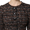 Dolce & Gabbana Brown Tweed Short Sleeves A-line Mini Dress