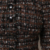 Dolce & Gabbana Brown Tweed Short Sleeves A-line Mini Dress