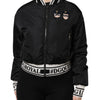 Dolce & Gabbana Black Nylon #DGFamily Full Zip Bomber Jacket