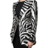 Dolce & Gabbana Black White Polyester Women Blazer Jacket