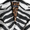 Dolce & Gabbana Black White Polyester Women Blazer Jacket